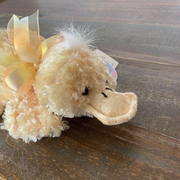 Dan Dee Soft Expressions Easter Friends Yellow Duck with Tags Bow Weighted Lovey - Picture 3 of 7